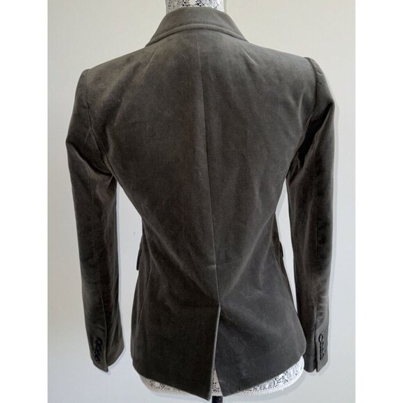 J. Crew Schoolboy Sage Velvet Single Breasted 2 Button Blazer,Jacket size 2 - Picture 8 of 15